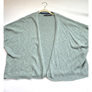 Womens Gudrun Sjoden Cardigan Green Sleeveless Sweater Size S/M Cotton Linen‎